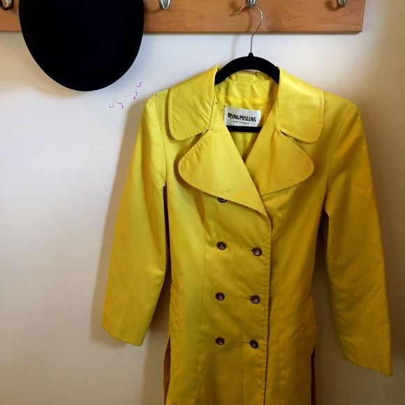 Lemon Yellow Vintage mid-length coat (1960s) - brand Irving Posluns - Picture 1 of 7